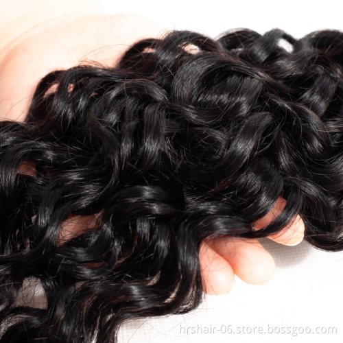 Brazilian Virgin Hair Water Wave Bundles With Closure 4 Pcs Lot Brazilian Hair Weave Wet And Wavy Human Hair 3 Bundles With Lace